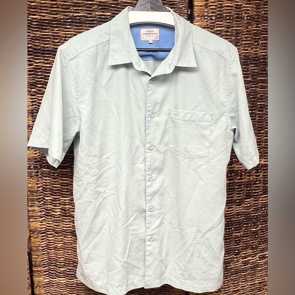 Quicksilver- Men's Light Blue Shirt,Centinela 4, Size: Small,Waterman Collection
